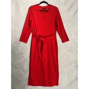 Lauren Ralph Lauren Imalah Dress Women's XL Long Sleeve Bright Vermillion NEW